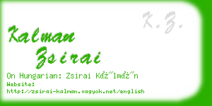 kalman zsirai business card